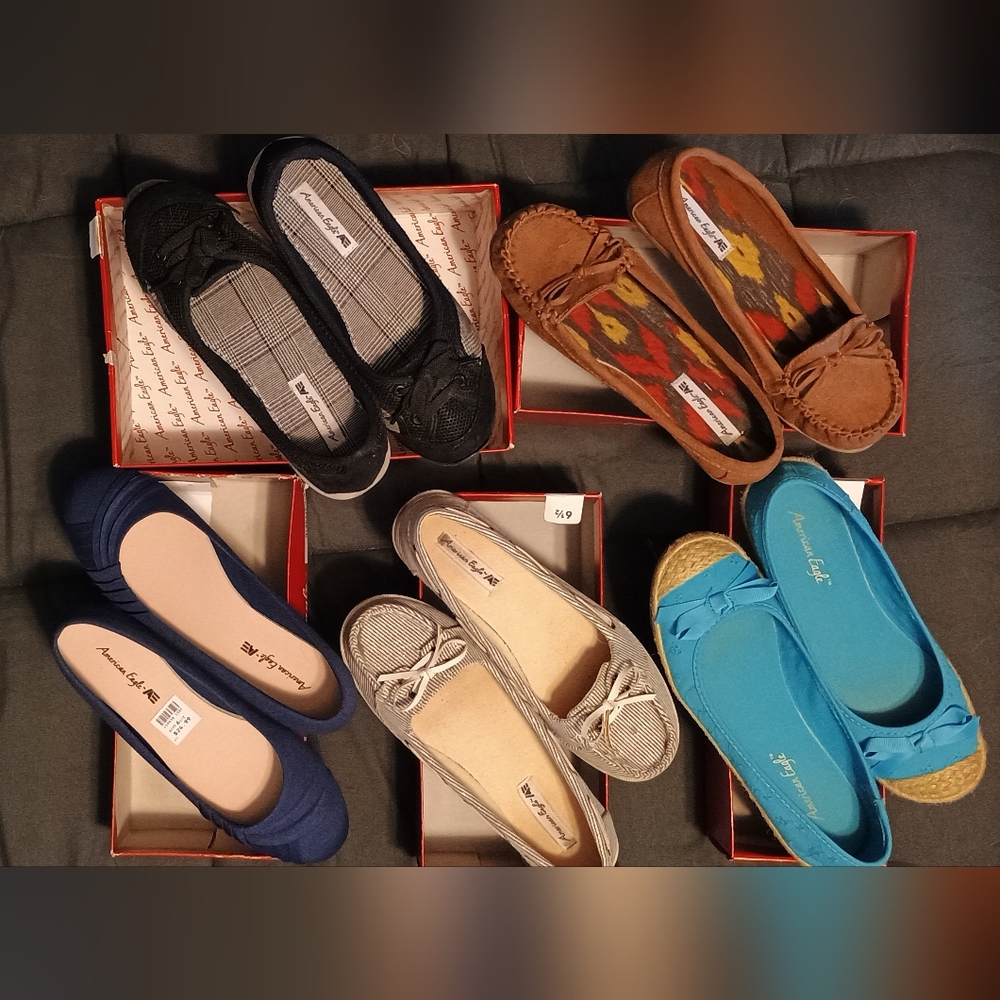 Lot Of 5 Pairs Women's American Eagle Business Casual Flats, Size 6.5